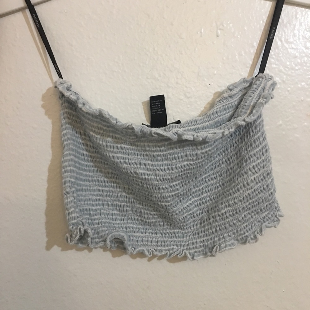 Strapless striped tube top